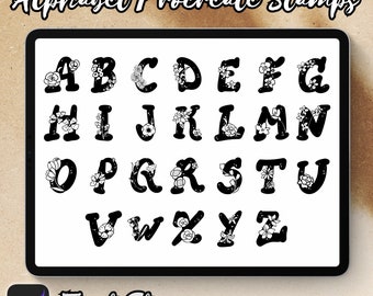 Alphabet Brush Stamps | Procreate Alphabet Brush Stamps | Alphabet Procreate Stamps | Procreate Alphabet Stamps | Procreate Alphabet