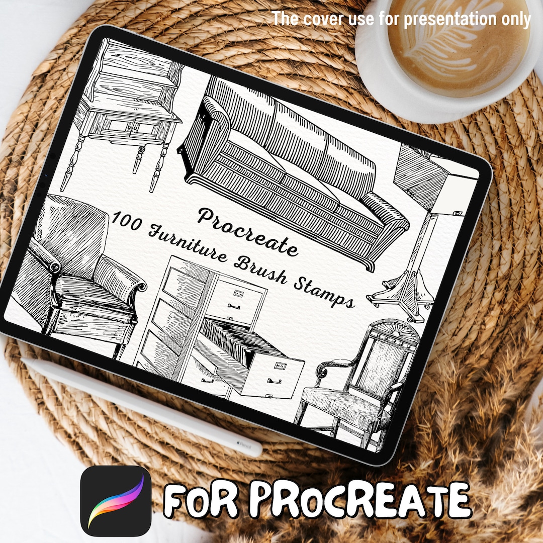 100 Furniture Brush Stamps | Procreate Furniture Brush Stamps ...