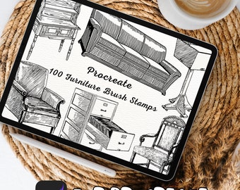 100 Furniture Brush Stamps | Procreate Furniture Brush Stamps | Furniture Procreate Stamps | Procreate Furniture Stamps | Procreate Stamps