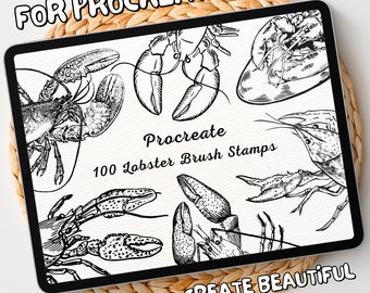 100 Lobster Brush Stamps | Procreate Lobster Brush Stamps | Lobster Procreate Stamps | Procreate Lobster Stamps | Procreate Lobster