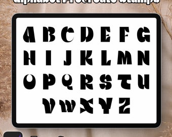 Alphabet Brush Stamps | Procreate Alphabet Brush Stamps | Alphabet Procreate Stamps | Procreate Alphabet Stamps | Procreate Alphabet