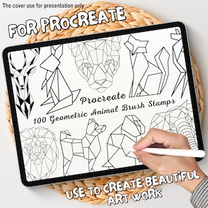 100 Geometric Animal Brush Stamps | Procreate Geometric Animal Brush Stamps | Geometric Animal Procreate Stamps | Procreate Stamps