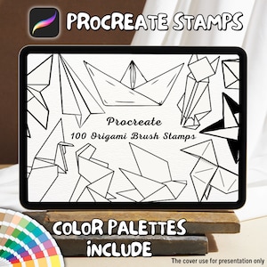 100 Origami Brush Stamps | Procreate Origami Brush Stamps | Origami Procreate Stamps | Procreate Origami Stamps | Procreate Origami