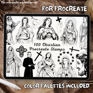100 Christian Brush Stamps | Procreate Christian Brush Stamps | Christian Procreate Stamps | Procreate Christian Stamps | Procreate Stamps