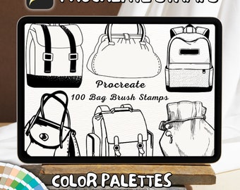 100 Bag Brush Stamps | Procreate Bag Brush Stamps | Bag Procreate Stamps | Procreate Bag Stamps | Procreate Bag | Procreate Stamps