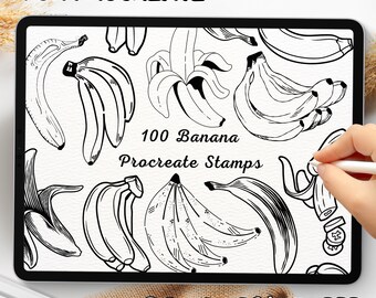 100 Banana Brush Stamps | Procreate Banana Brush Stamps | Banana Procreate Stamps | Procreate Banana Stamps | Procreate Banana | Procreate