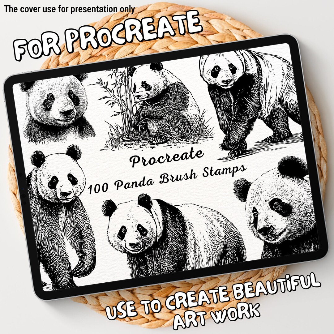 100 Panda Brush Stamps | Procreate Panda Brush Stamps | Panda Procreate ...