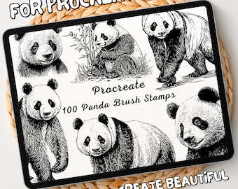 100 Panda Brush Stamps | Procreate Panda Brush Stamps | Panda Procreate Stamps | Procreate Panda Stamps | Procreate Panda | Procreate Stamps