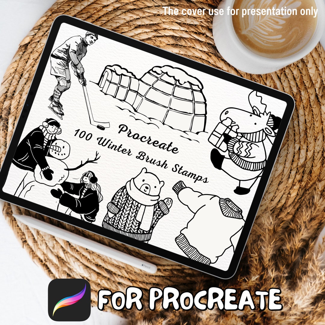 100 Winter Brush Stamps | Procreate Winter Brush Stamps | Winter ...