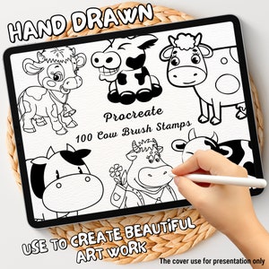 100 Cow Brush Stamps | Procreate Cow Brush Stamps | Cow Procreate Stamps | Procreate Cow Stamps | Procreate Cow | Procreate Stamps