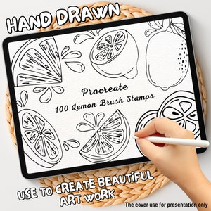 100 Lemon Brush Stamps | Procreate Lemon Brush Stamps | Lemon Procreate Stamps | Procreate Lemon Stamps | Procreate Lemon | Procreate Stamps