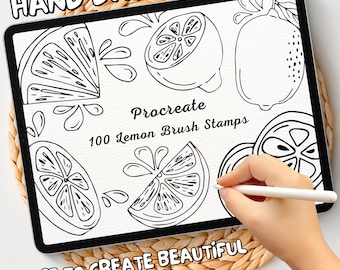 100 Lemon Brush Stamps | Procreate Lemon Brush Stamps | Lemon Procreate Stamps | Procreate Lemon Stamps | Procreate Lemon | Procreate Stamps