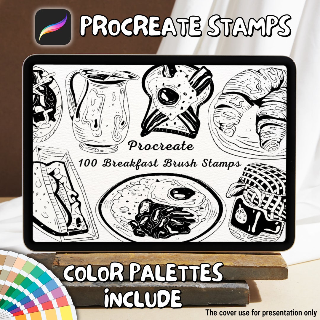 100 Breakfast Brush Stamps | Procreate Breakfast Brush Stamps ...