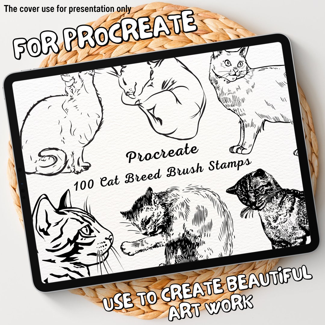Cat Breed Stamps for Procreate, Digital Feline Art Brushes, Pet ...