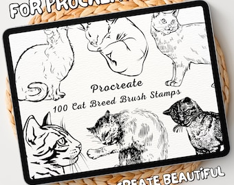 100 Cat Breed Brush Stamps | Procreate Cat Breed Brush Stamps | Cat Breed Procreate Stamps | Procreate Cat Breed Stamps | Procreate Stamps