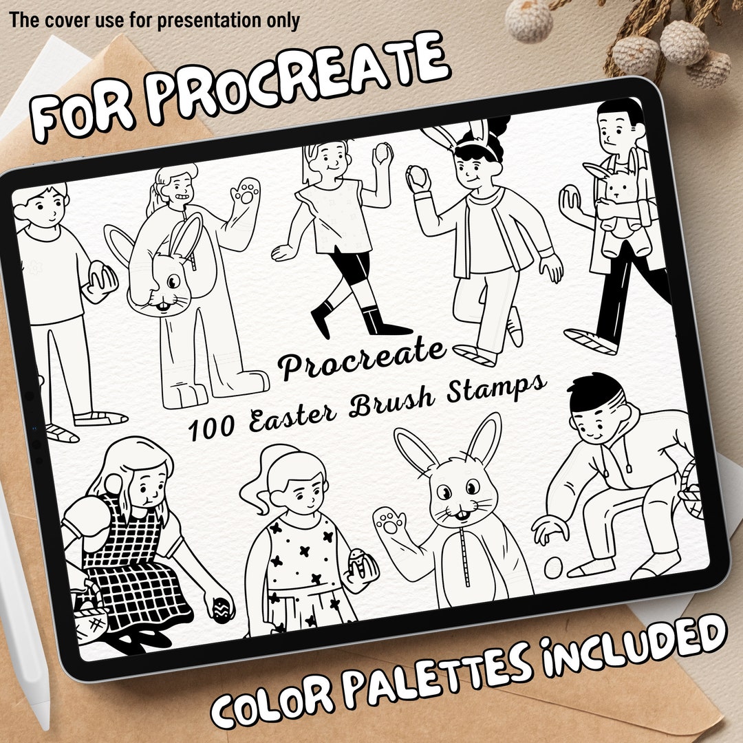 100 Easter Brush Stamps | Procreate Easter Brush Stamps | Easter ...