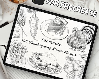 100 Thanksgiving Brush Stamps | Procreate Thanksgiving Brush Stamps | Thanksgiving Procreate Stamps | Procreate Thanksgiving Stamps