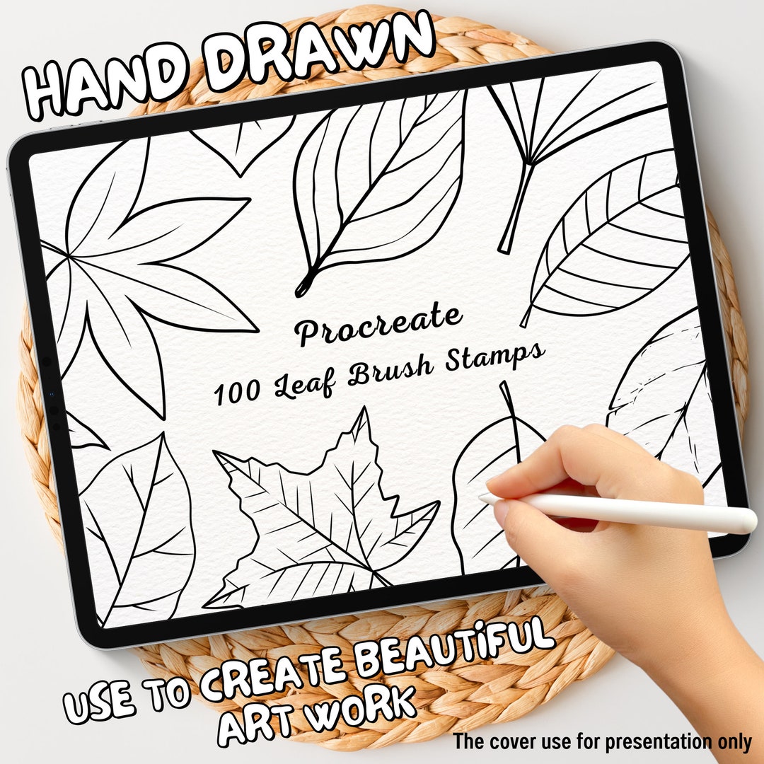 100 Leaf Brush Stamps | Procreate Leaf Brush Stamps | Leaf Procreate ...
