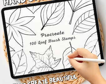 100 Leaf Brush Stamps | Procreate Leaf Brush Stamps | Leaf Procreate Stamps | Procreate Leaf Stamps | Procreate Leaf | Procreate Stamps
