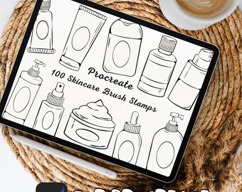 100 Skincare Brush Stamps | Procreate Skincare Brush Stamps | Skincare Procreate Stamps | Procreate Skincare Stamps | Procreate Skincare