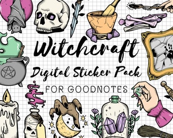 Witchcraft Goodnotes Stickers | Witchcraft Digital Stickers | Witchcraft Planner Stickers | Witchcraft Pre Cropped Stickers
