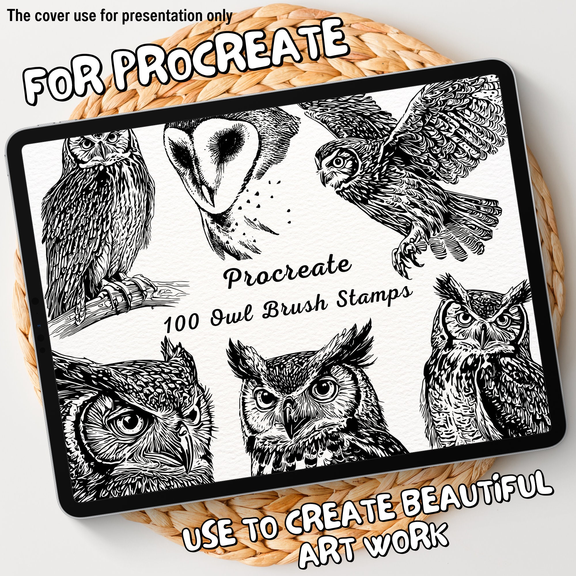 100 Owl Brush Stamps | Procreate Owl Brush Stamps | Owl Procreate Stamps | Procreate Owl Stamps | Pr