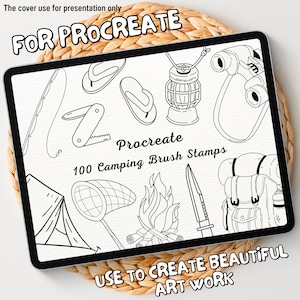 100 Camping Brush Stamps | Procreate Camping Brush Stamps | Camping Procreate Stamps | Procreate Camping Stamps | Procreate Camping