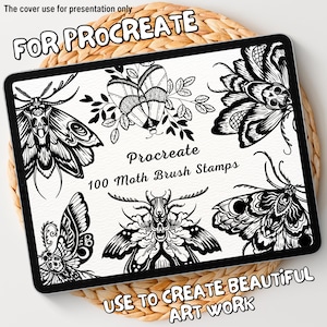100 Moth Brush Stamps | Procreate Moth Brush Stamps | Moth Procreate Stamps | Procreate Moth Stamps | Procreate Moth | Procreate Stamps