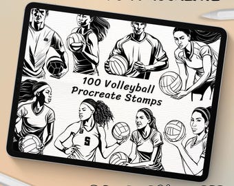 100 Volleyball Brush Stamps | Procreate Volleyball Brush Stamps | Volleyball Procreate Stamps | Procreate Volleyball Stamps | Procreate