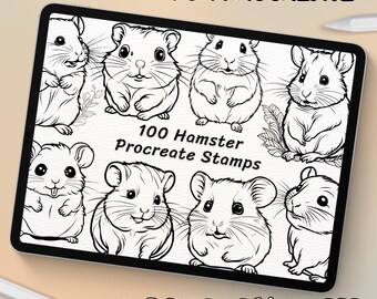 100 Hamster Brush Stamps | Procreate Hamster Brush Stamps | Hamster Procreate Stamps | Procreate Hamster Stamps | Procreate Hamster