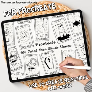 100 Timbres de pinceau de carte de tarot | Procréer des timbres de pinceau de carte de tarot | Timbres de procréation de carte de tarot | Procréer des timbres de cartes de tarot