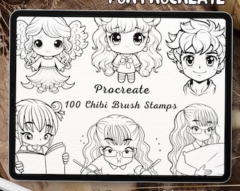 100 Chibi Brush Stamps | Procreate Chibi Brush Stamps | Chibi Procreate Stamps | Procreate Chibi Stamps | Procreate Chibi | Procreate Stamps