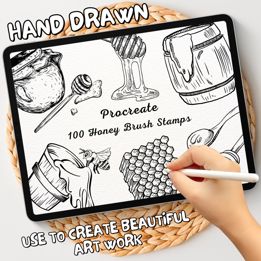 100 Honey Brush Stamps Procreate Honey Brush Stamps Honey Etsy