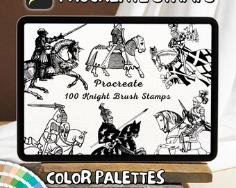 100 Knight Brush Stamps | Procreate Knight Brush Stamps | Knight Procreate Stamps | Procreate Knight Stamps | Procreate Knight