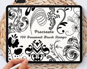 100 Ornament Brush Stamps | Procreate Ornament Brush Stamps | Ornament Procreate Stamps | Procreate Ornament Stamps | Procreate Ornament