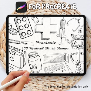100 Medical Brush Stamps | Procreate Medical Brush Stamps | Medical Procreate Stamps | Procreate Medical Stamps | Procreate Medical