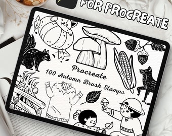 100 Autumn Brush Stamps | Procreate Autumn Brush Stamps | Autumn Procreate Stamps | Procreate Autumn Stamps | Procreate Autumn