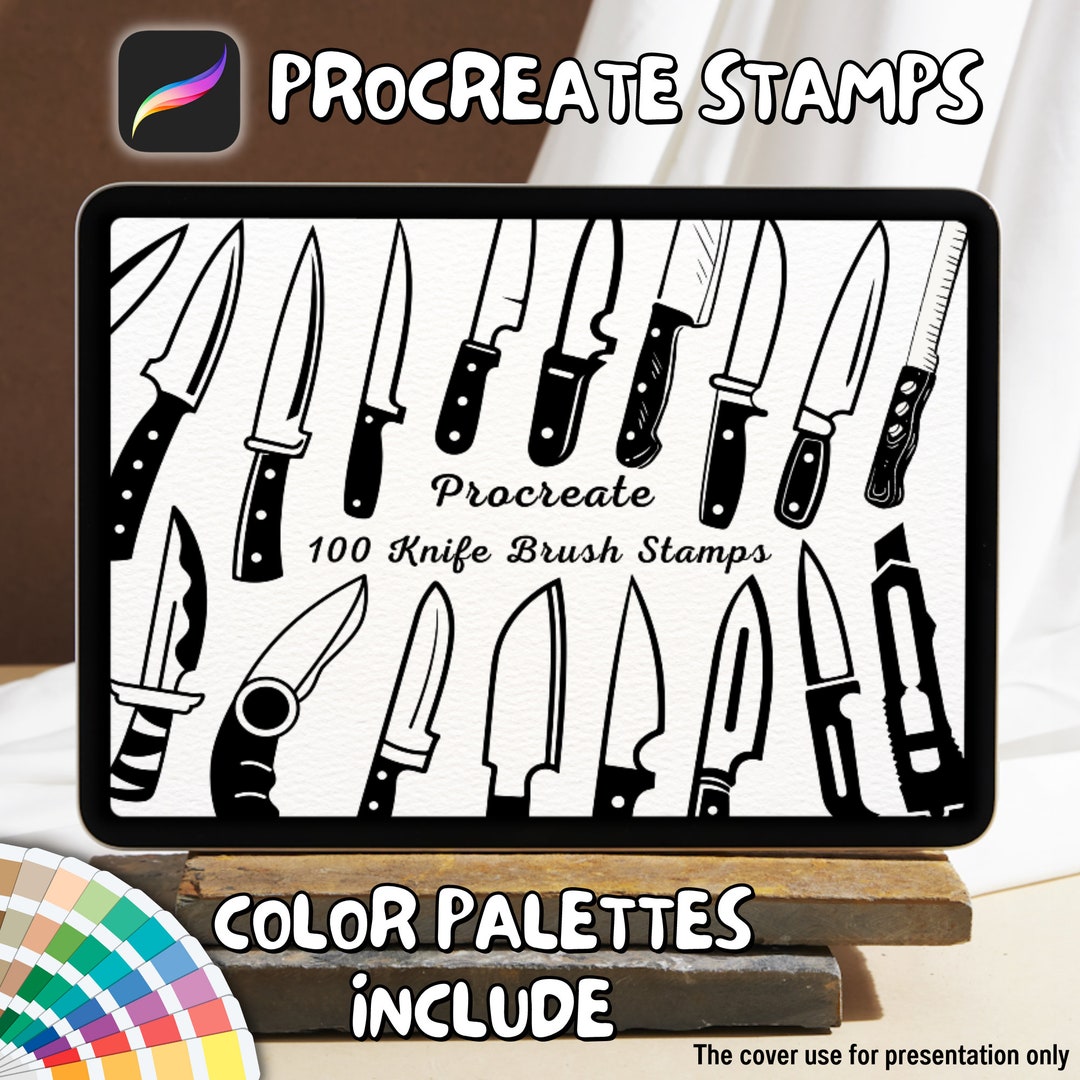 100 Knife Brush Stamps Procreate Knife Brush Stamps Knife Etsy