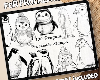 100 Penguin Brush Stamps | Procreate Penguin Brush Stamps | Penguin Procreate Stamps | Procreate Penguin Stamps | Procreate Penguin