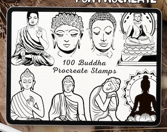 100 Buddha Brush Stamps | Procreate Buddha Brush Stamps | Buddha Procreate Stamps | Procreate Buddha Stamps | Procreate Buddha | Procreate