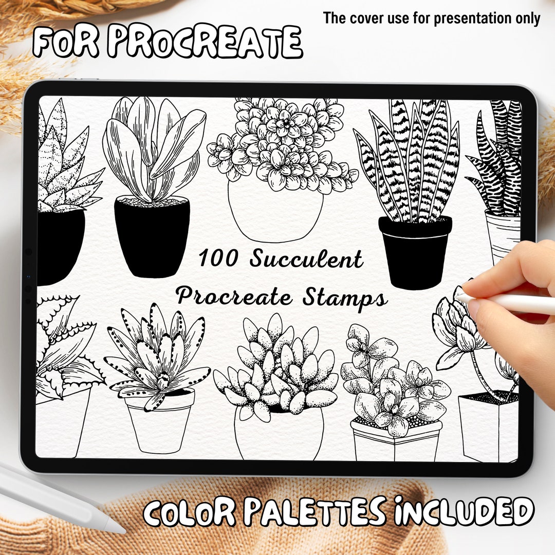 100 Succulent Brush Stamps | Procreate Succulent Brush Stamps ...