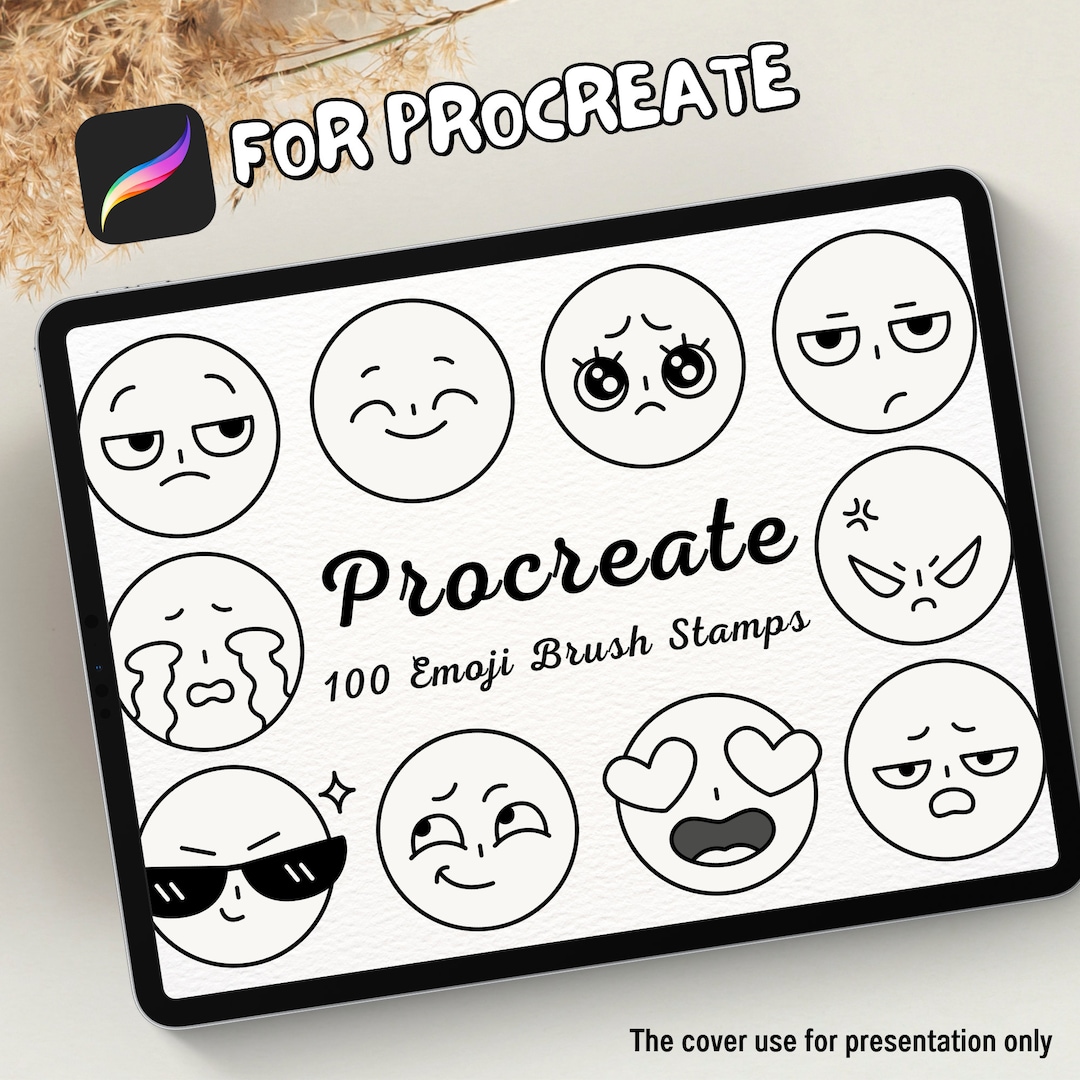 100 Emoji Brush Stamps Procreate Emoji Brush Stamps Emoji Etsy