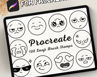 100 Emoji Brush Stamps | Procreate Emoji Brush Stamps | Emoji Procreate Stamps | Procreate Emoji Stamps | Procreate Emoji | Procreate Stamps