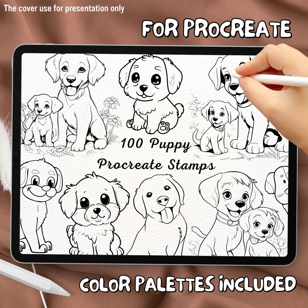 100 Puppy Brush Stamps | Procreate Puppy Brush Stamps | Puppy Procreate ...