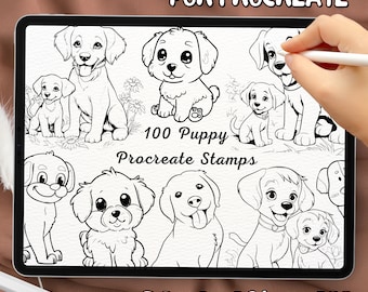 100 Puppy Brush Stamps | Procreate Puppy Brush Stamps | Puppy Procreate Stamps | Procreate Puppy Stamps | Procreate Puppy | Procreate Stamps