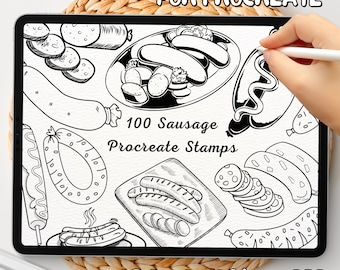 100 Sausage Brush Stamps | Procreate Sausage Brush Stamps | Sausage Procreate Stamps | Procreate Sausage Stamps | Procreate Sausage