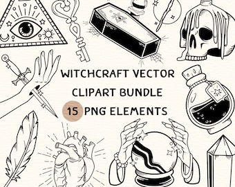 Witchcraft Vector Clipart Bundle | Witchcraft Vector Clipart | Witchcraft Clipart | Witchcraft Png Clipart | Witchcraft Png