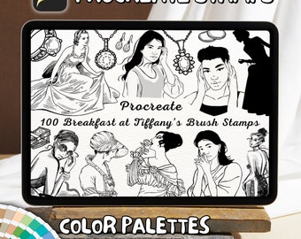 100 Breakfast at Tiffany's Brush Stamps | Procreate Breakfast at Tiffany's Brush Stamps | Breakfast at Tiffany's Procreate Stamps