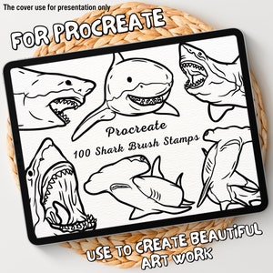 100 Shark Brush Stamps | Procreate Shark Brush Stamps | Shark Procreate Stamps | Procreate Shark Stamps | Procreate Shark | Procreate Stamps