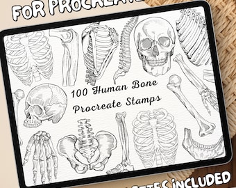 100 Human Bone Brush Stamps | Procreate Human Bone Brush Stamps | Human Bone Procreate Stamps | Procreate Human Bone Stamps | Procreate